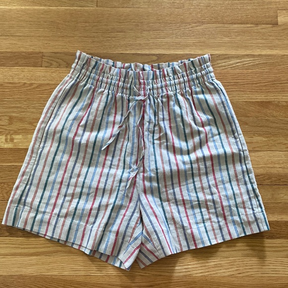 Madewell Drawstring Pull-On Shorts in Rainbow Stripe - Picture 2 of 9